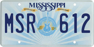 MS license plate MSR612