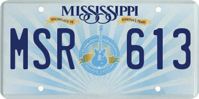 MS license plate MSR613
