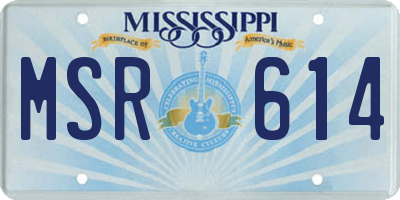 MS license plate MSR614