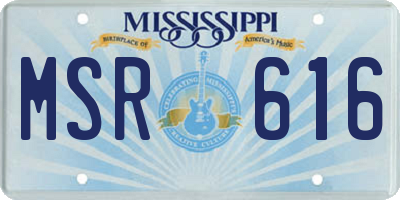 MS license plate MSR616