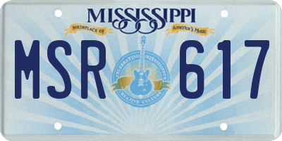 MS license plate MSR617