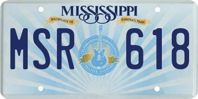 MS license plate MSR618