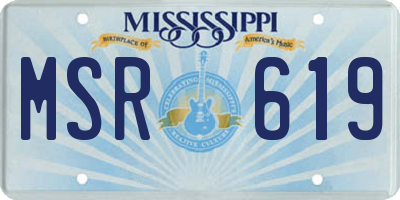 MS license plate MSR619