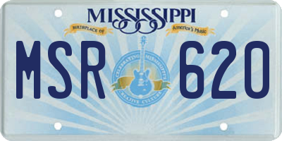 MS license plate MSR620