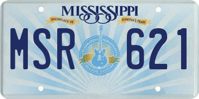 MS license plate MSR621