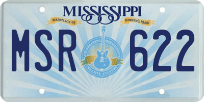 MS license plate MSR622
