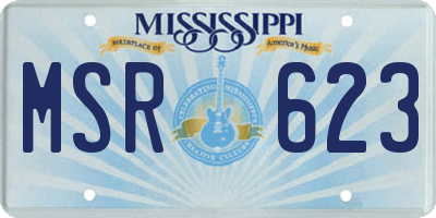 MS license plate MSR623