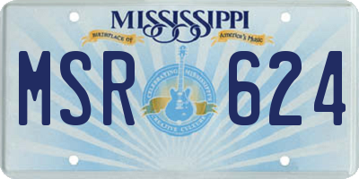 MS license plate MSR624