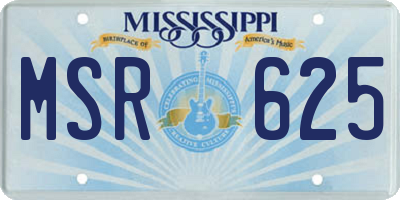 MS license plate MSR625