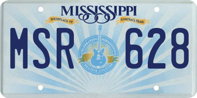 MS license plate MSR628