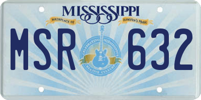 MS license plate MSR632