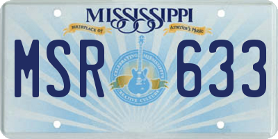 MS license plate MSR633