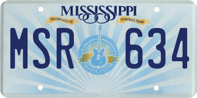 MS license plate MSR634