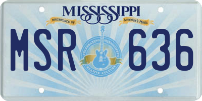 MS license plate MSR636