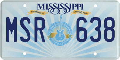 MS license plate MSR638