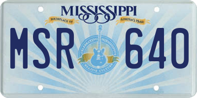 MS license plate MSR640