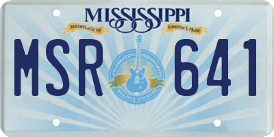 MS license plate MSR641