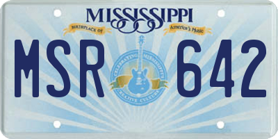 MS license plate MSR642