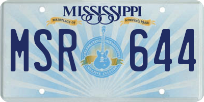MS license plate MSR644