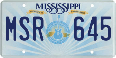 MS license plate MSR645