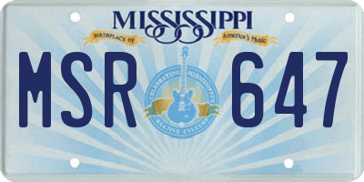 MS license plate MSR647