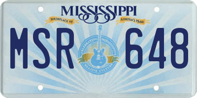 MS license plate MSR648