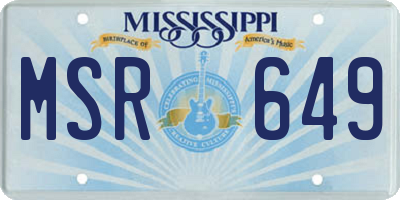 MS license plate MSR649
