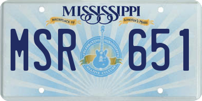 MS license plate MSR651