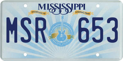 MS license plate MSR653