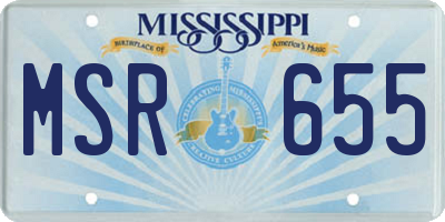 MS license plate MSR655