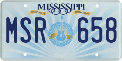 MS license plate MSR658