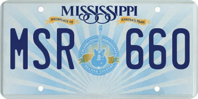 MS license plate MSR660