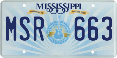 MS license plate MSR663