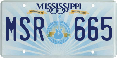 MS license plate MSR665