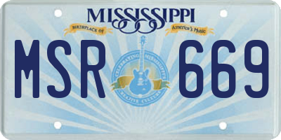 MS license plate MSR669