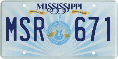 MS license plate MSR671