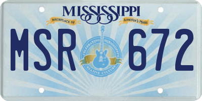 MS license plate MSR672