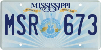 MS license plate MSR673