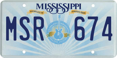 MS license plate MSR674