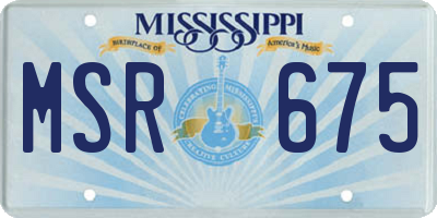 MS license plate MSR675