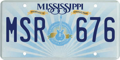 MS license plate MSR676