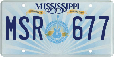 MS license plate MSR677