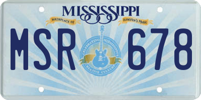 MS license plate MSR678