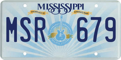 MS license plate MSR679