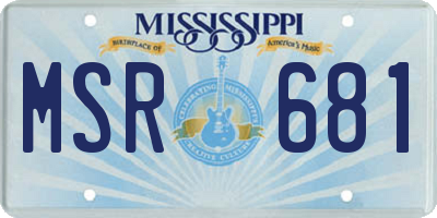 MS license plate MSR681