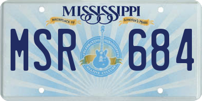 MS license plate MSR684