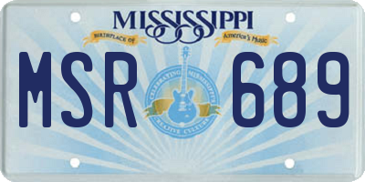MS license plate MSR689