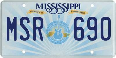 MS license plate MSR690