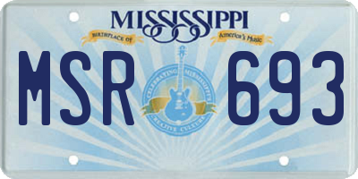 MS license plate MSR693