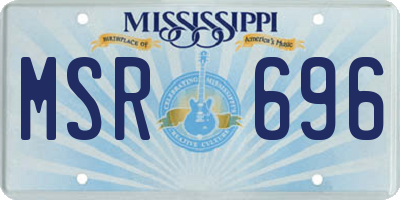MS license plate MSR696